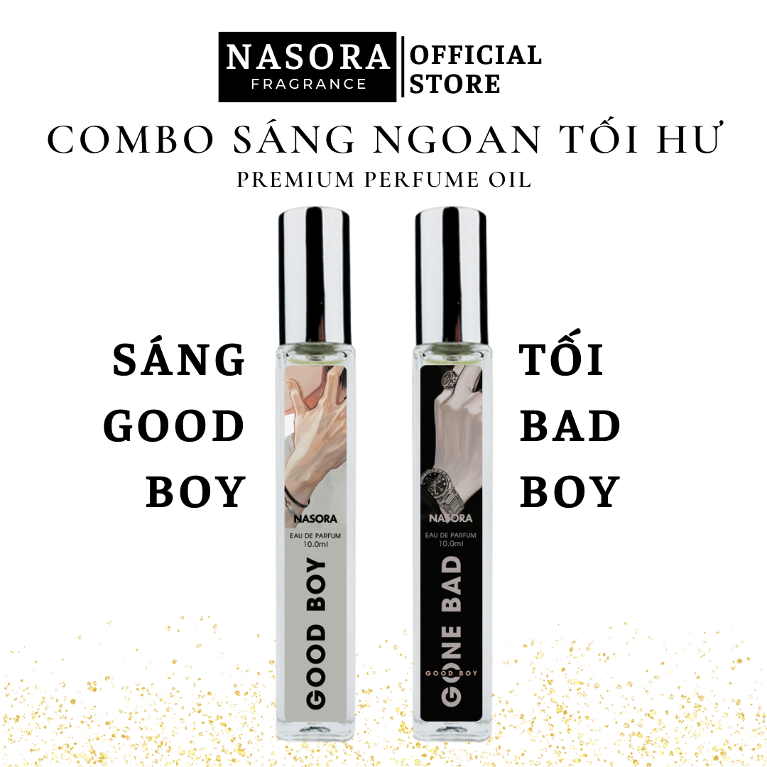 Tinh dầu nước hoa nam nasora good boy và good boy gone bad nam tính, cuốn hút, chai xịt 10ml