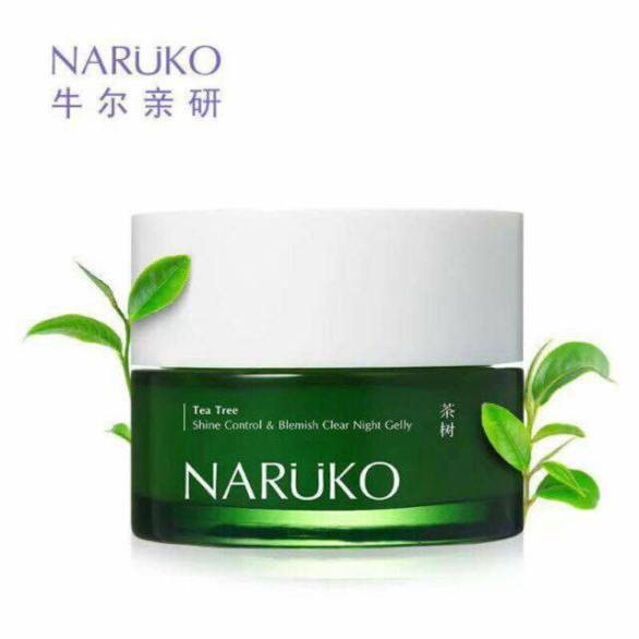 Mặt Nạ Ngủ Tràm Trà Naruko Tea Tree Shine Control & Blemish Clear Night Gelly 60g - phiên bảng nội địa đài