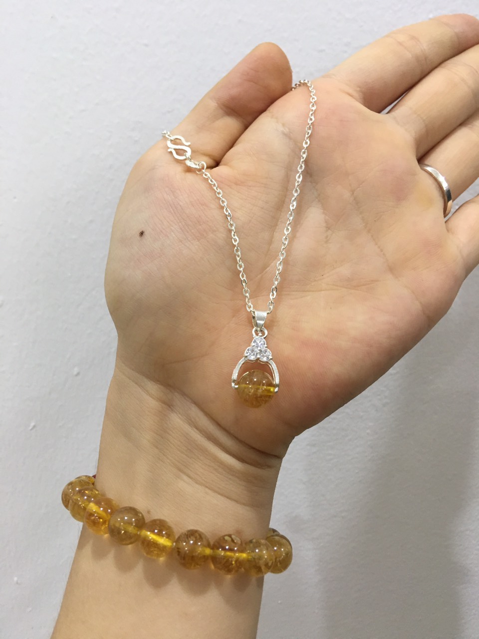 Bộ trang sức bạc đá thạch anh