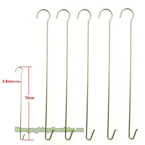5 Móc inox 2 đầu 70cm nối dài treo giỏ lan - VTK14
