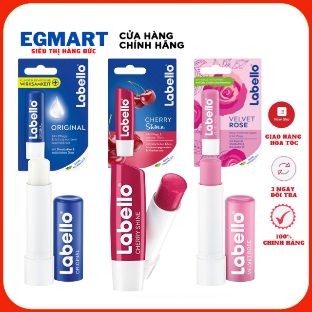 Son dưỡng môi Labello của Đức 4,8g cho đôi môi căng bóng mềm mượt - Hàng Nội Địa Đức!