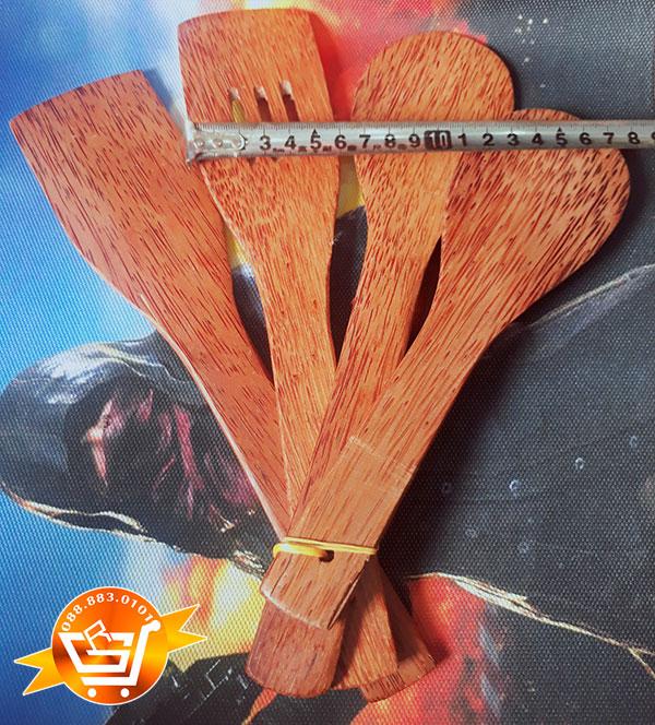 Bộ 4 Món Dụng Cụ Nấu Ăn Bằng Gỗ Dừa Tiệt Trùng Gồm Muôi Xúc Cơm, Xẻng Rán Trứng, Xẻng Chiên Đồ Ăn - AN TOÀN BỀN BỈ