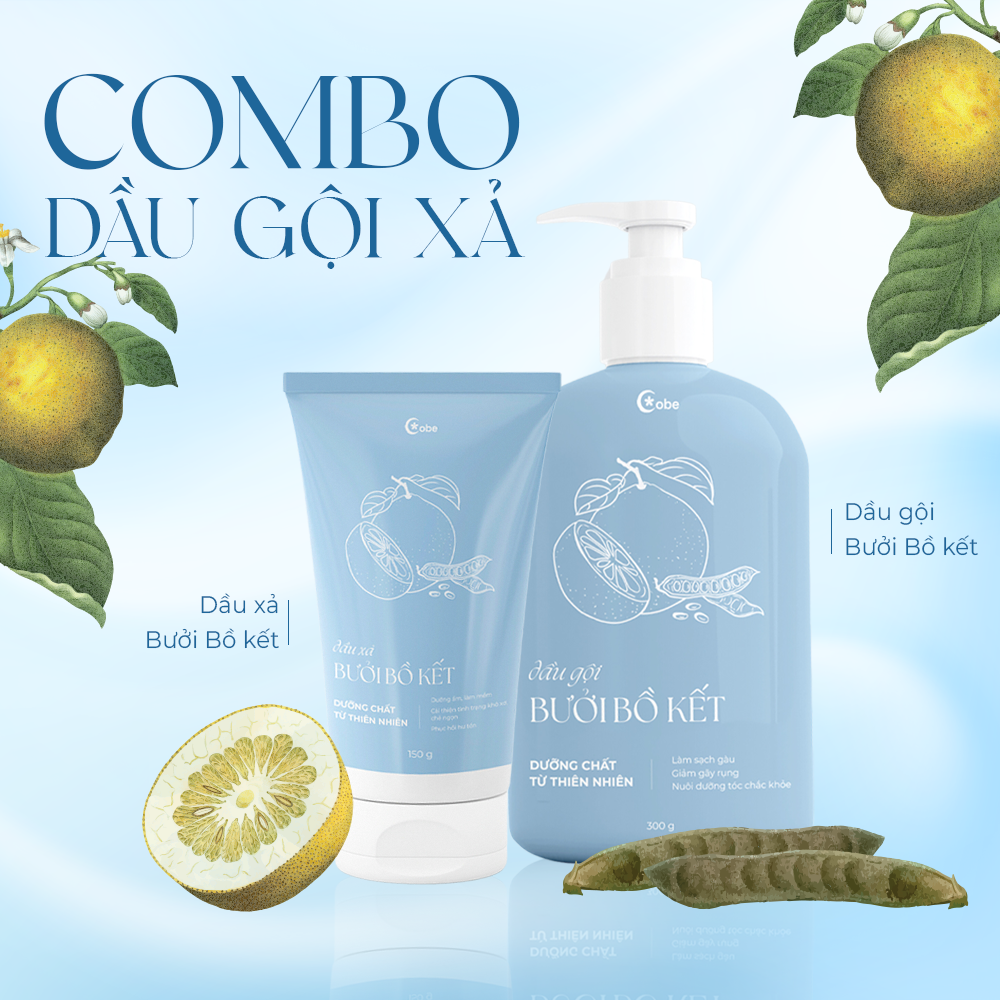  Combo Dầu Gội Xả Bưởi Bổ Kết Cao Cấp - Ngăn Ngừa Hư Tổn Giảm Gây Rụng Tóc Mềm Mại Tóc 