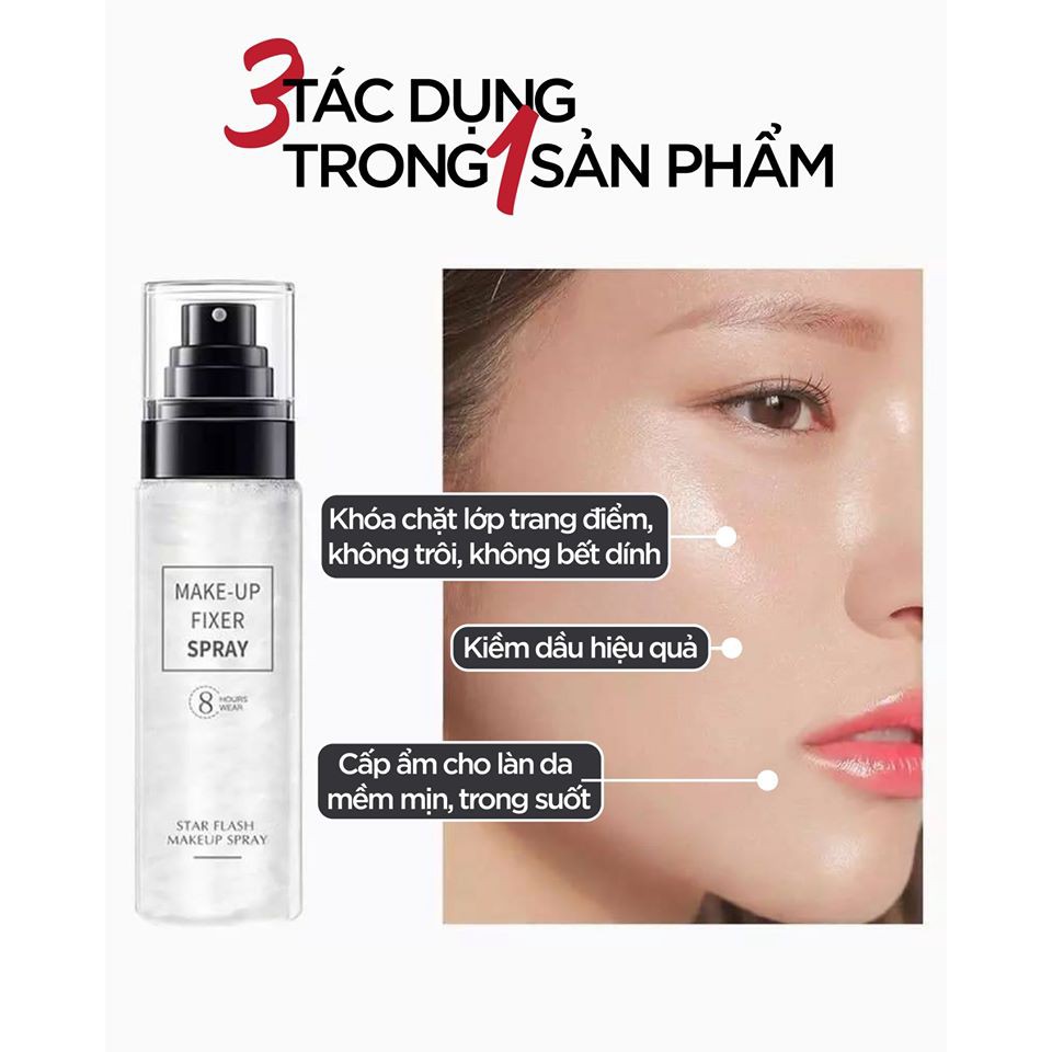 [CHÍNH HÃNG 100%] Xịt khoá lớp makeup Xịt khoá nền xịt giữ lớp trang điểm lâu trôi xịt khoá lớp trang điểm xịt giữ ẩm dưỡng da giữ tone suốt 12h liền FIXER SPRAY