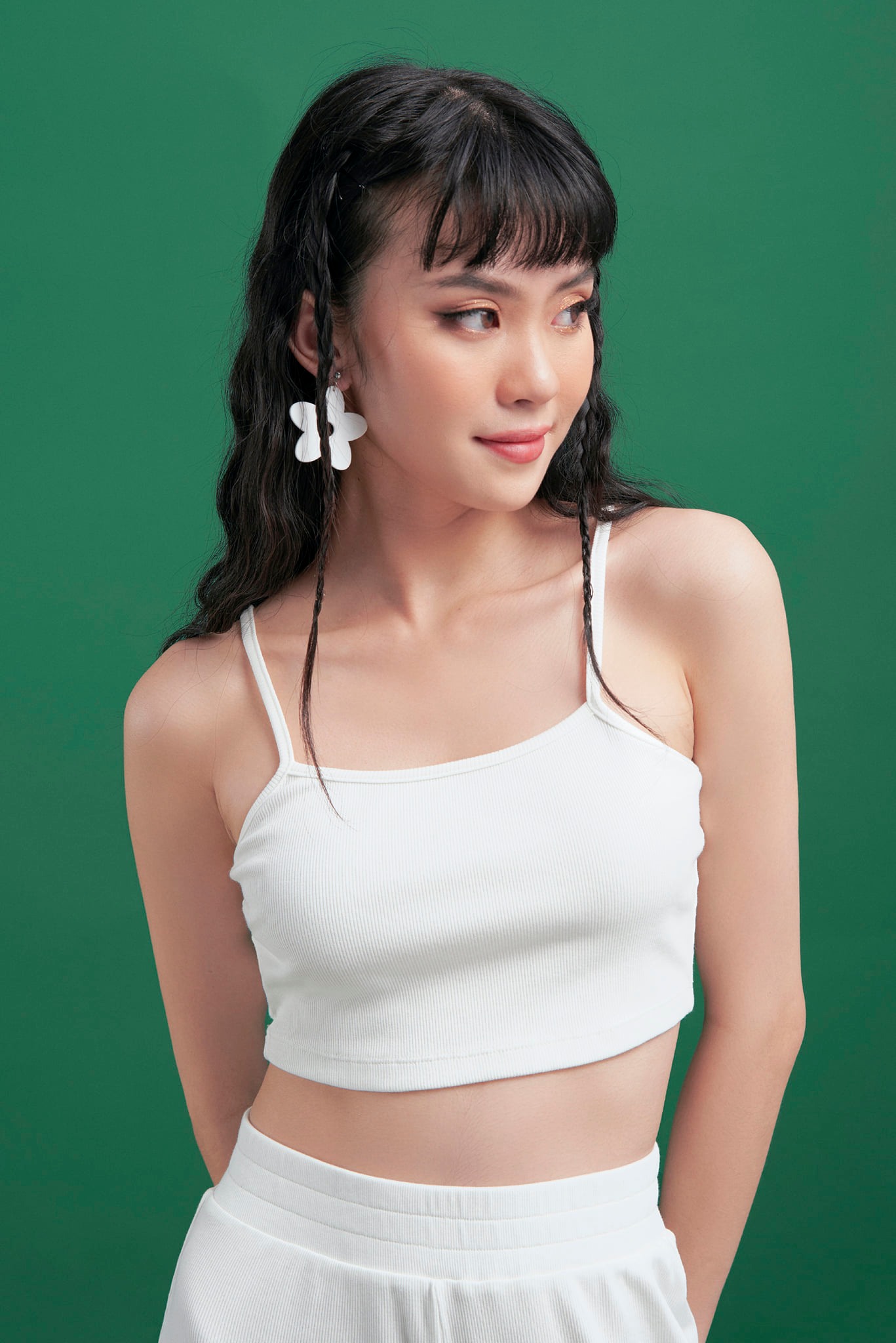 Dottie - áo thun ngắn hai dây nữ dottie trắng - t0472