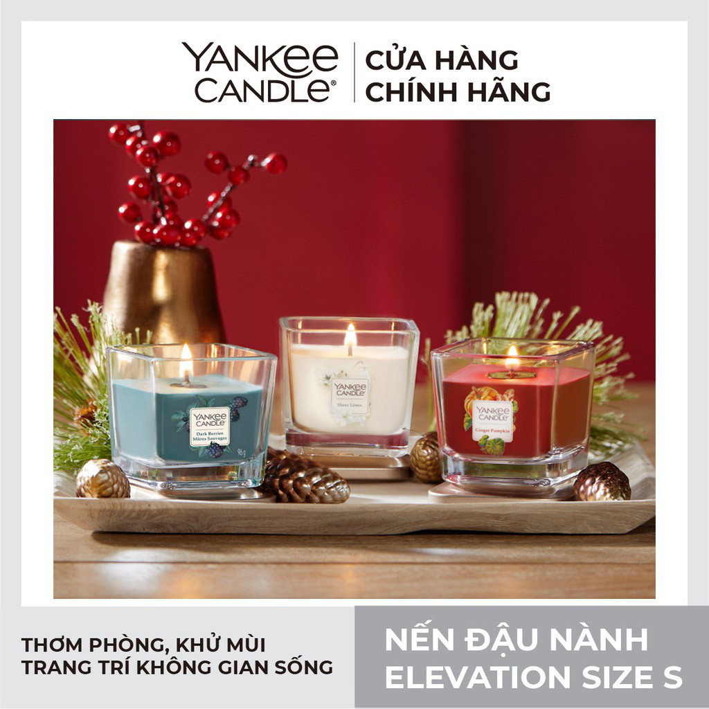Nến Ly vuông Elevation nến thơm Yankee Candle (Size S 96g)