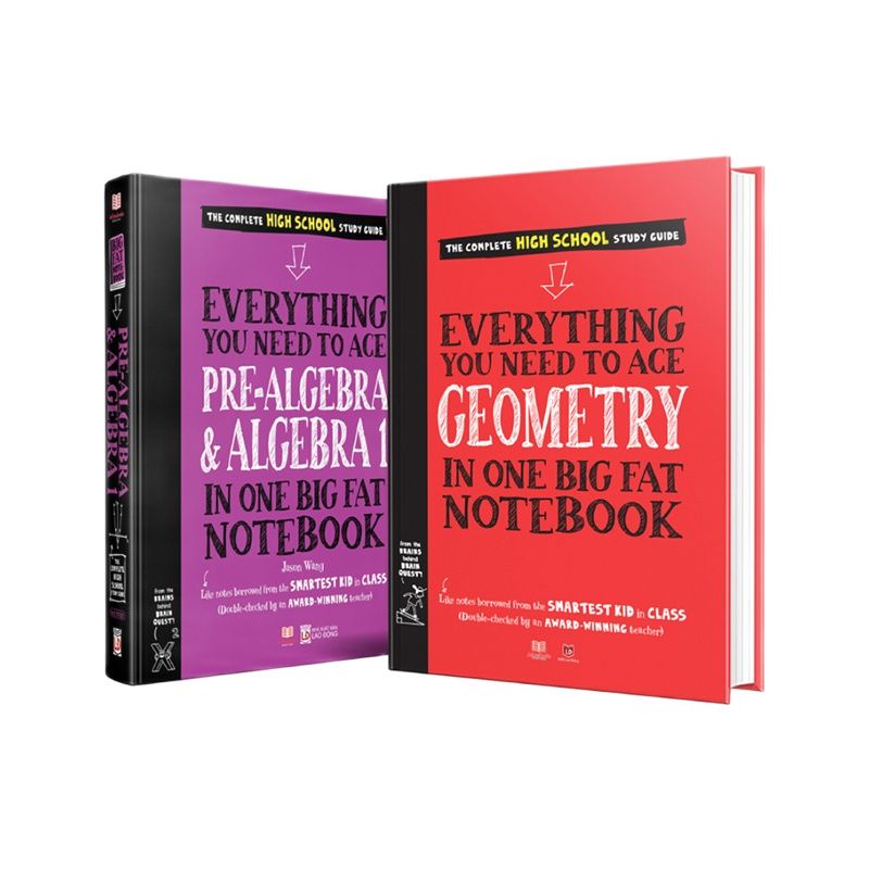 Sách Everything You Need To Ace Geometry And Pre-Algebra & Algebra 1 - Sổ Tay Hình Học Và Sổ Tay Đại Số ( Lớp 8 - Lớp 12 ) - Nhà Sách Á Châu Books