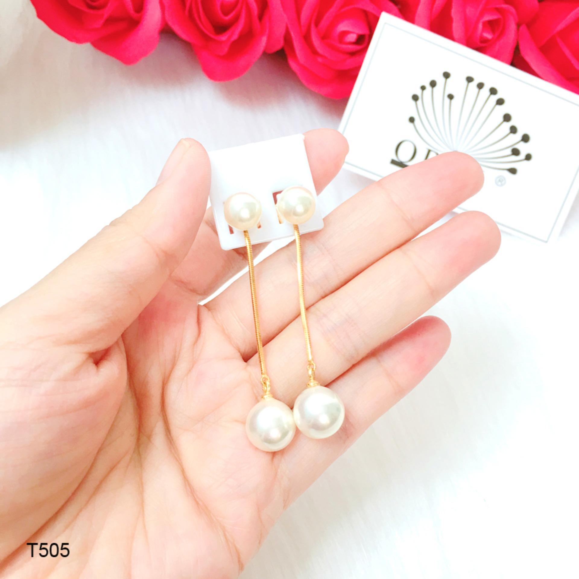 Bông tai trái châu đeo được 2 kiểu thiết kế cao cấp Orin T505 - Long Tien