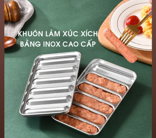 [Tặng quà] Khuôn làm xúc xích bằng inox cao cấp, không gỉ, chịu nhiệt cao