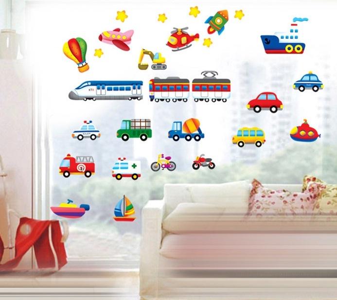 Decal dán tường Phương tiện giao thông- T128-kiddecals
