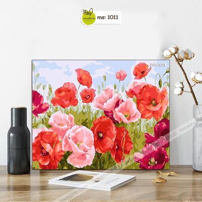 Tranh tô màu Cánh đồng hoa anh túc T1011