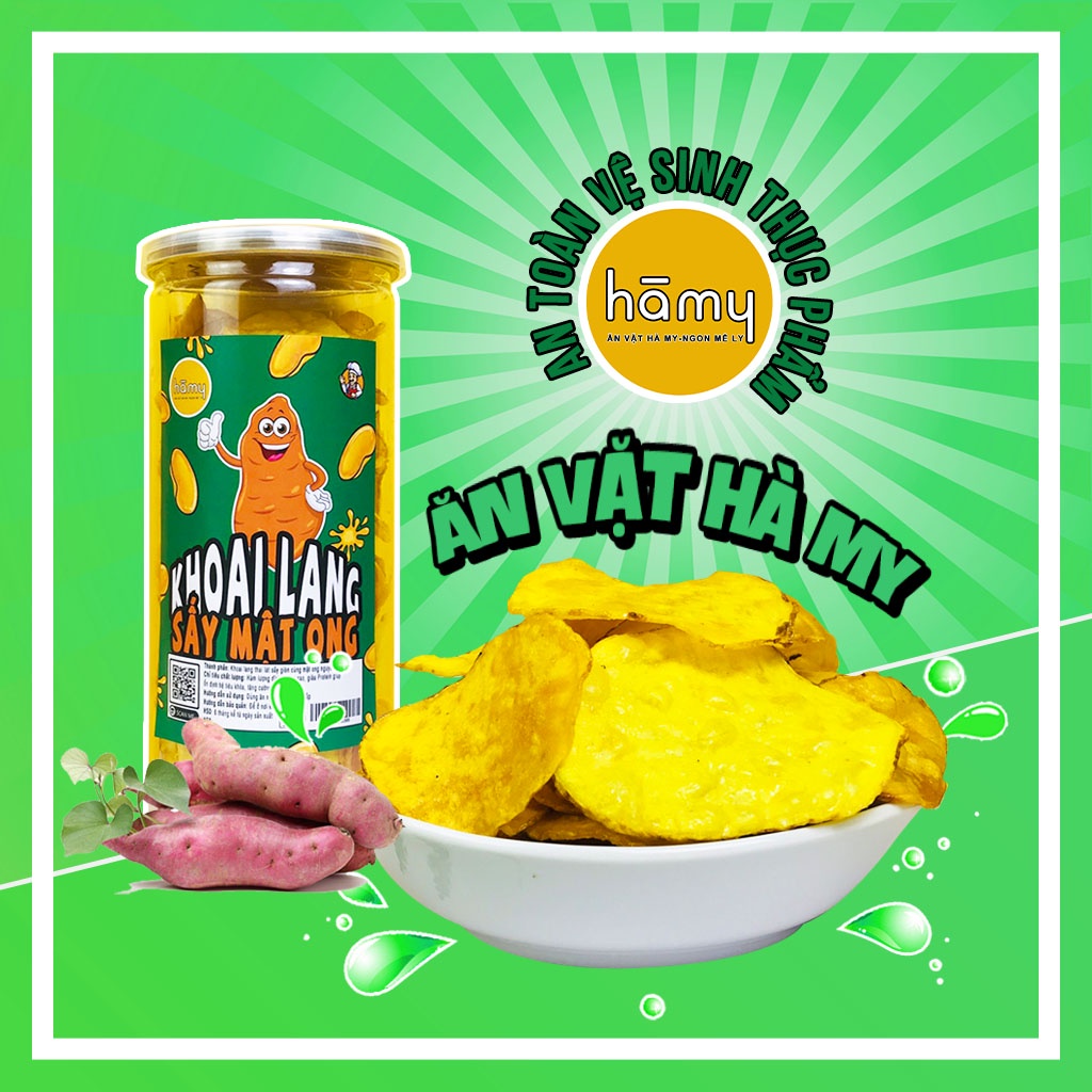Khoai lang vàng sấy mật ong hũ 230g đồ ăn vặt Hà My