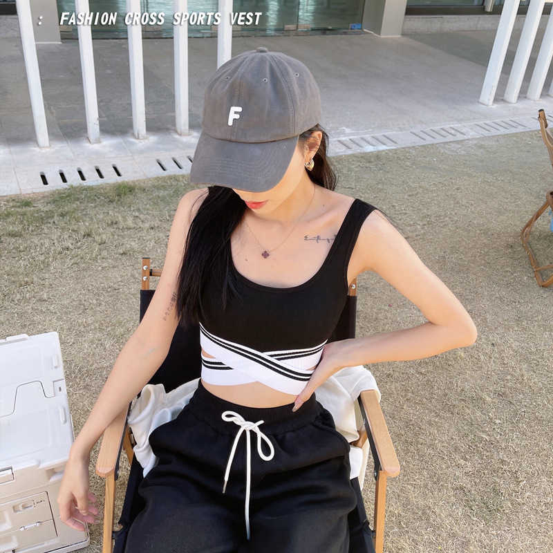 Áo bra thể thao Áo croptop tập gym, yoga thiết kế vạt chéo eo cá tính
