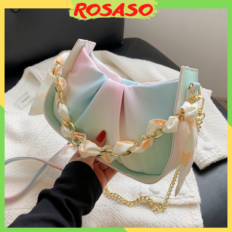 Túi xách nữ đeo chéo cao cấp phong cách hàn quốc hot trend 2022 da pu mềm sang trọng rosaso tx72