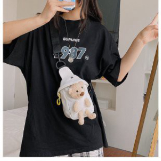 Túi đeo chéo hình gấu nhồi bông phong cách Hàn Quốc TÚI XINH CHO BÉ 012
