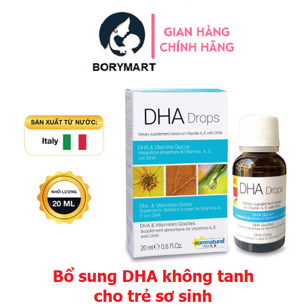Euronatural DHA Drops - DHA không tanh từ vi tảo cho trẻ sơ sinh