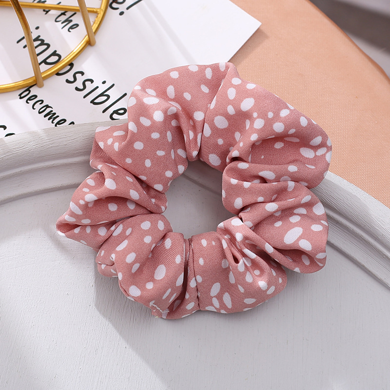 Cột Tóc Vải Scrunchies Họa Tiết Chấm Bi - Dây buộc tóc vải Scrunchies Đáng Yêu DCQ33