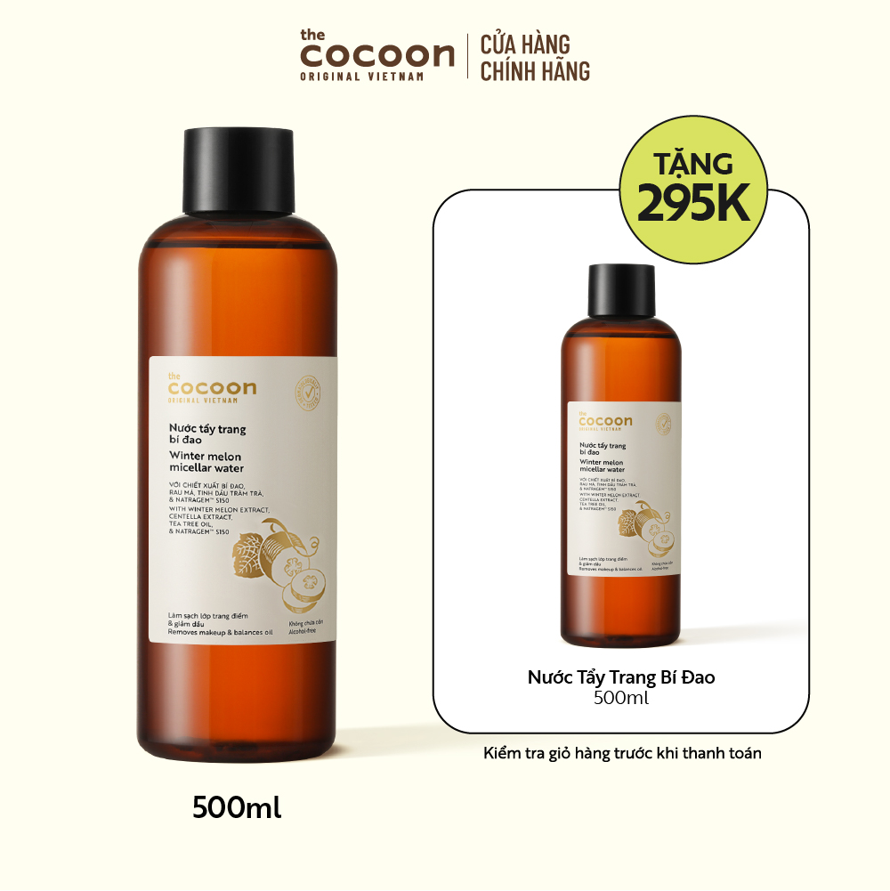 Bigsize - Nước tẩy trang bí đao Cocoon tẩy sạch makeup & giảm dầu 500ml