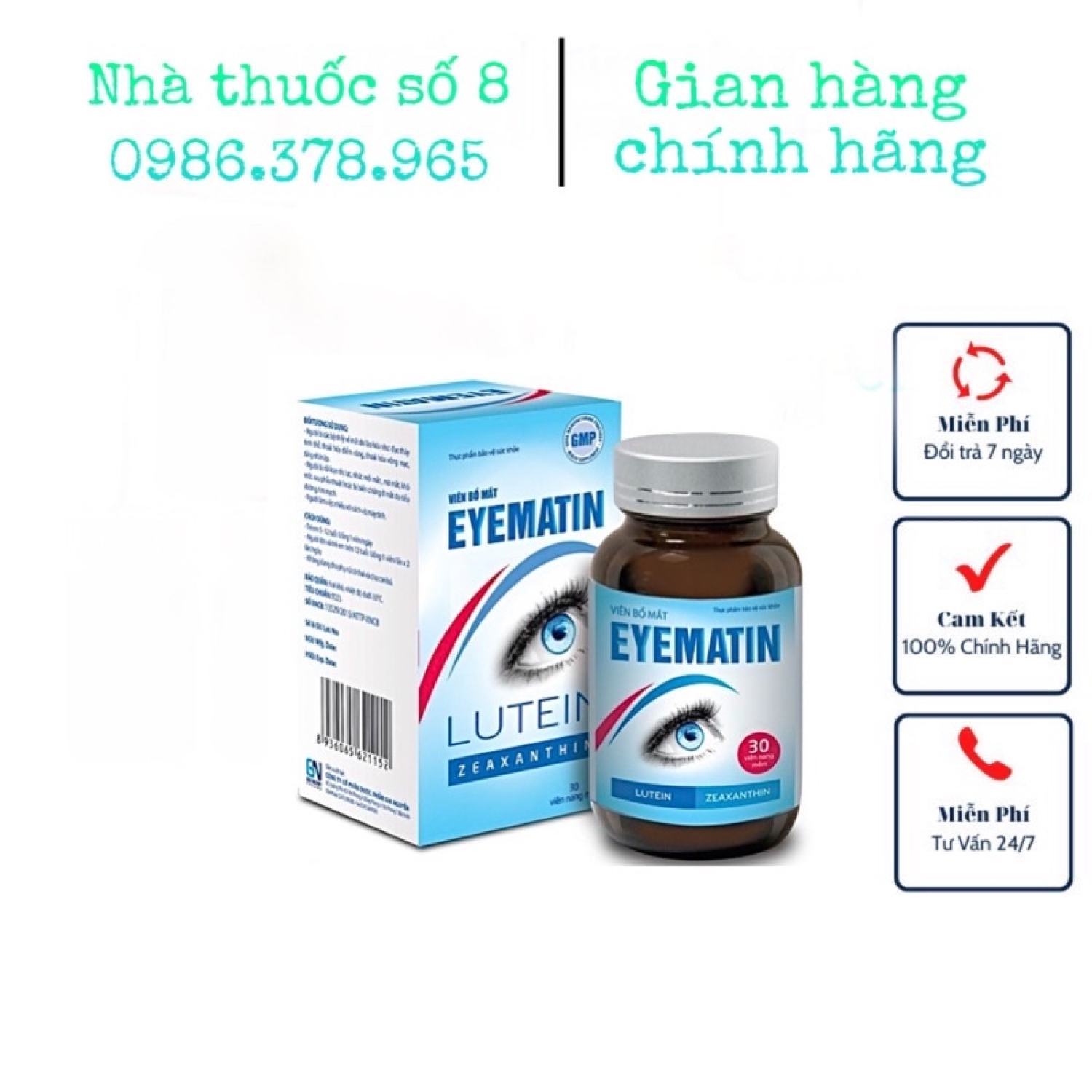 Eyematin viên sáng mắt, chống lão hoá mắt hộp 30 viên