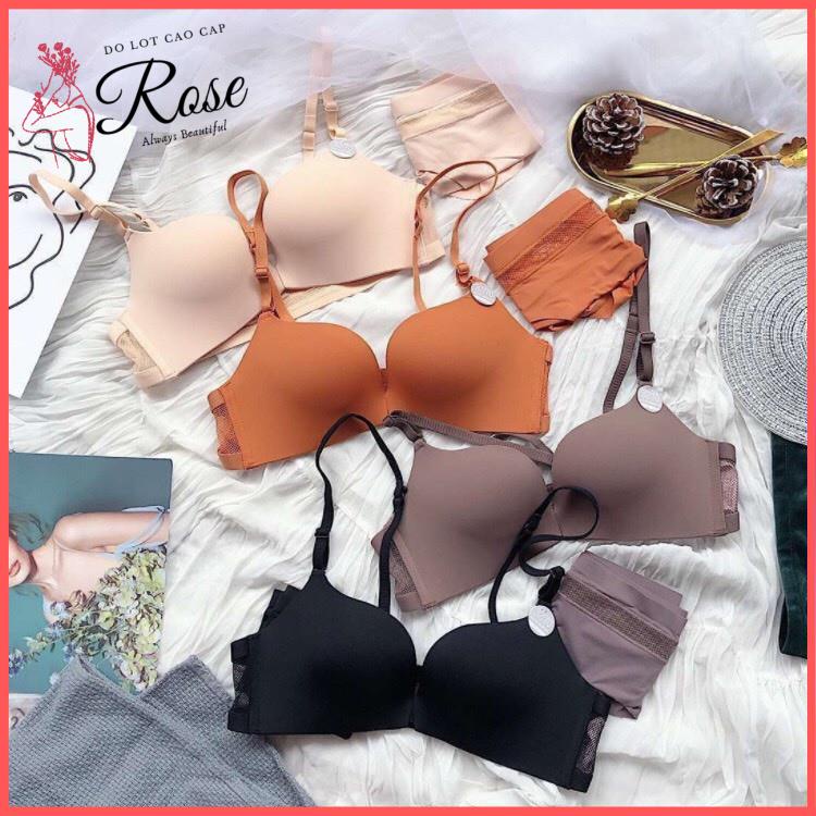 Áo Lót Nữ Áo Ngực Cài Trước KHÔNG GỌNG Nâng Ngực Dây Lưới THOÁNG MÁT Rose