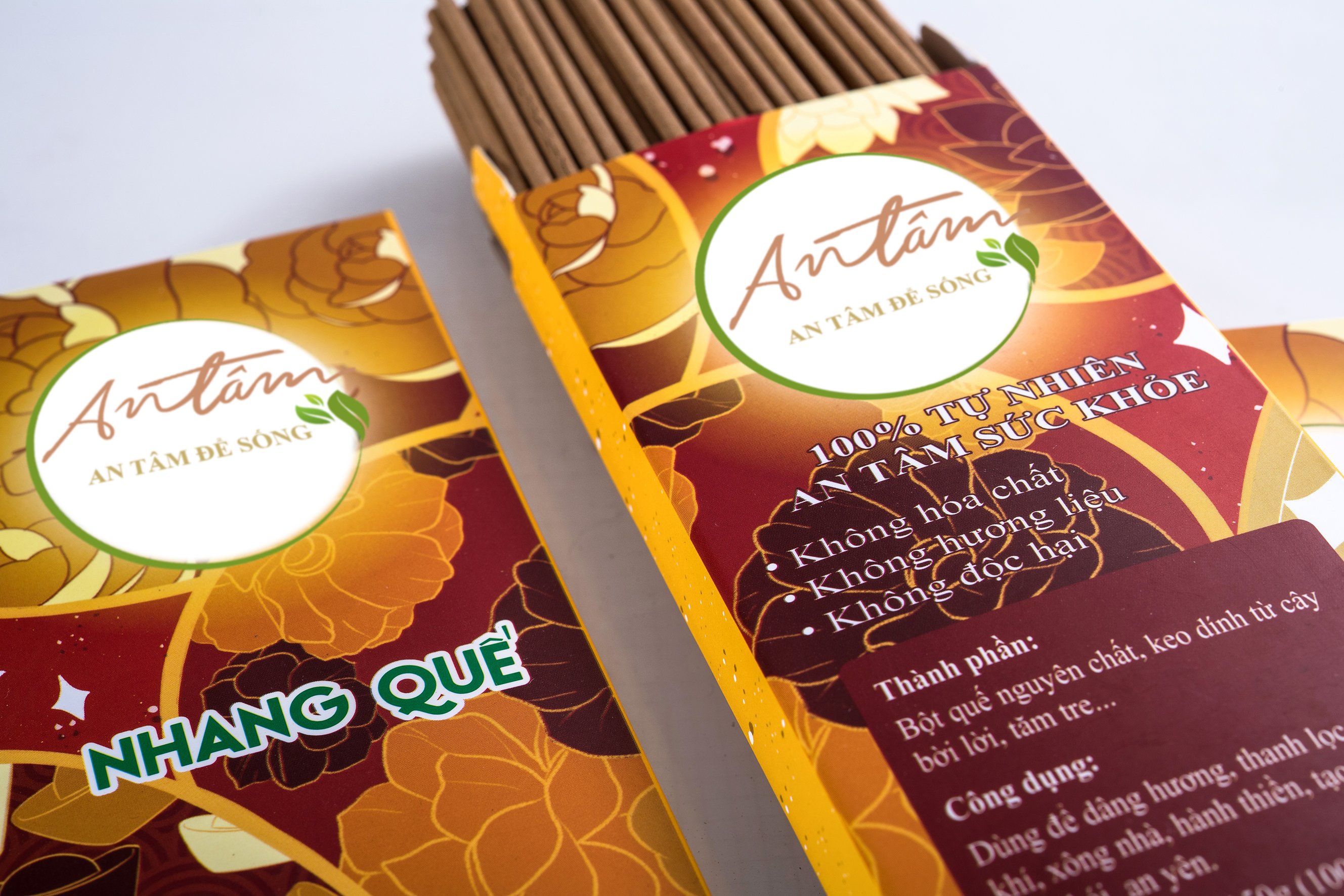 Nhang quế sạch may mắn An Tâm, hương thơm rất dễ chịu, sạch, thanh lọc không gian, đón vượng khí, tài lộc, kt hương dài 30cm