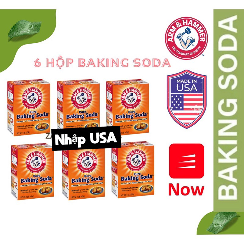 6 bột baking soda 454g, hàng usa