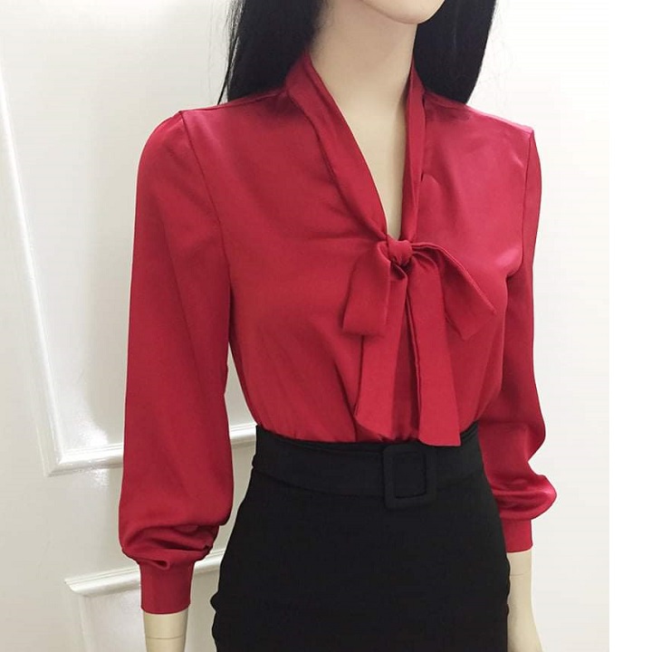 Áo Sơ Mi Nữ Công Sở Cổ Cột Dây Nơ Nhiều Kiểu