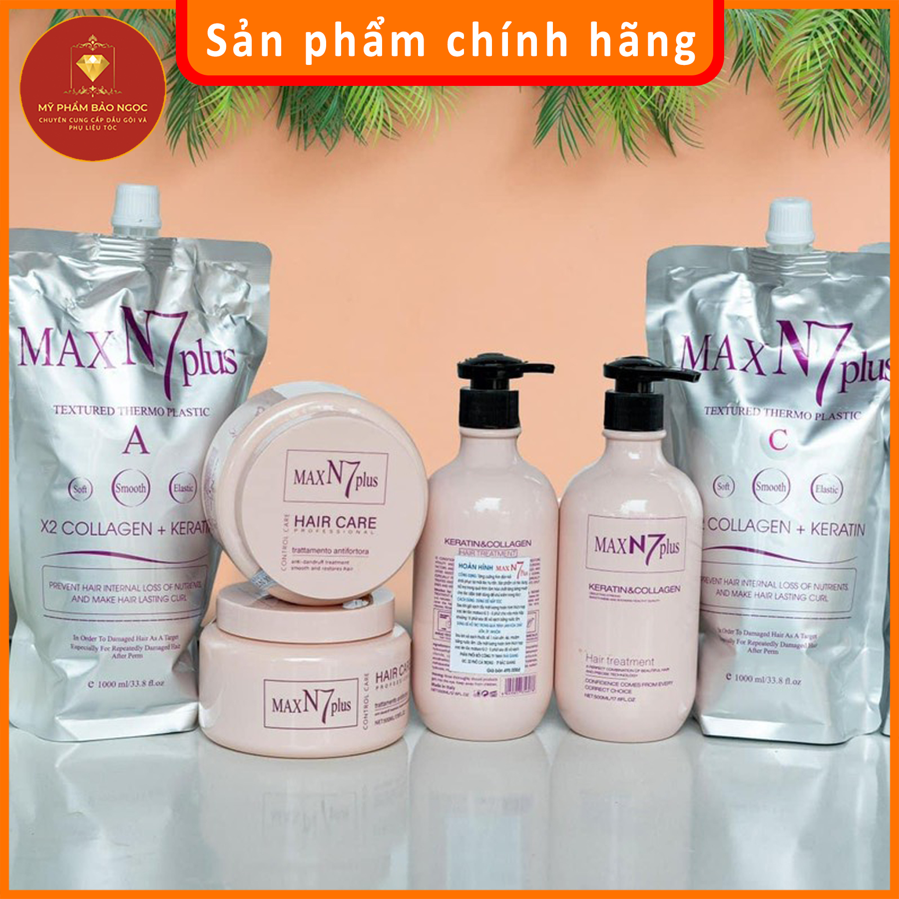 Thuốc Uốn Tóc Xoăn Nóng Max N7 Plus X2 Collagen Keratin Dưỡng Siêu Sóng