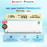 [MIỄN PHÍ LẮP ĐẶT 1TR3] MỚI 2026 - Máy lạnh Daikin Inverter 1 chiều FTKM25AVMV 1 HP (9000 BTU)