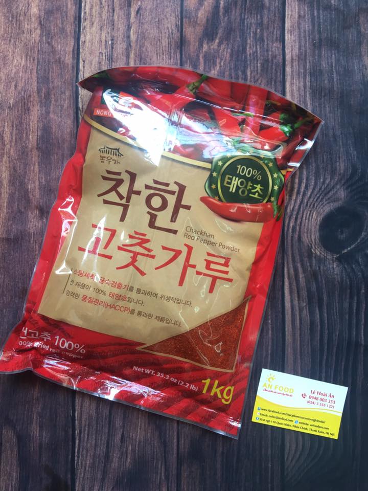 1kg ớt bột mịn hàn quốc chackhan - nong woo
