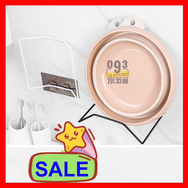 Móc treo dính tường chịu lực inox kệ để thau chậu 21x19 cm