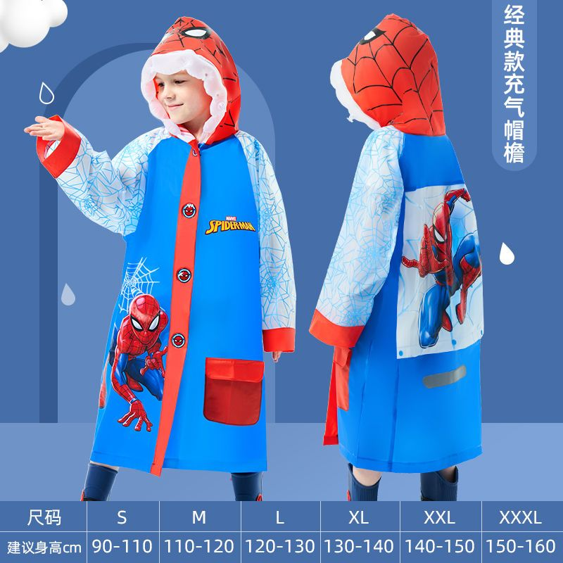 Áo Mưa Hoạt Hình Cho Trẻ Em Người Nhện Hoa Kỳ Đội Trưởng Trẻ Em Áo Mưa Trẻ Em Cô Gái Boy Poncho Làm Quà Tặng