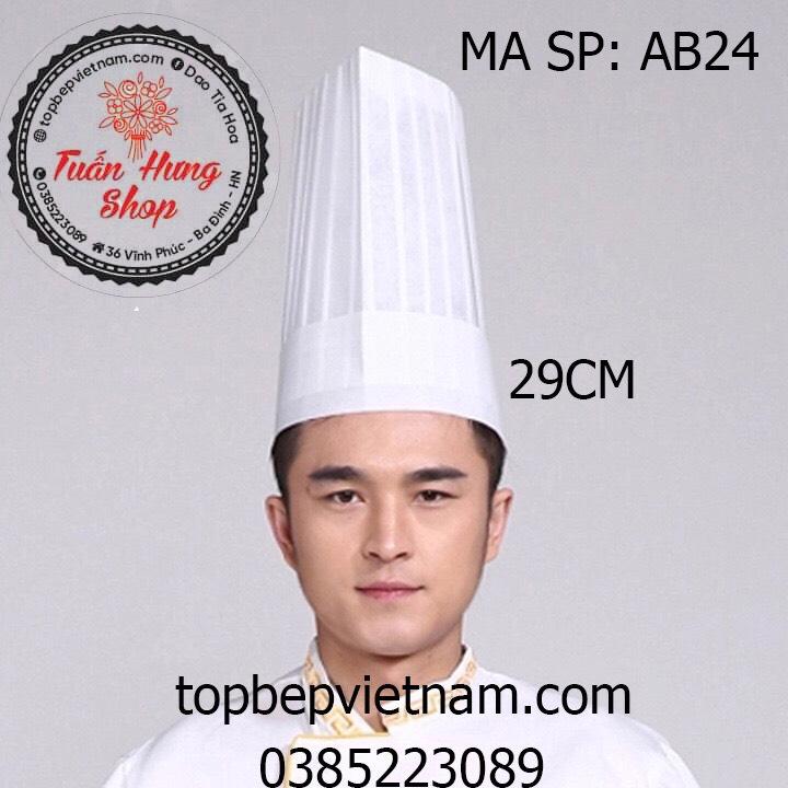 mũ giấy đầu bếp cao 29cm