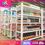 MIKI Kệ sắt v lỗ Kệ hàng Có thể chịu được 500kg Kệ để đồ Điều chỉnh chiều cao 3-5 lớp kệ sắt gia dụng