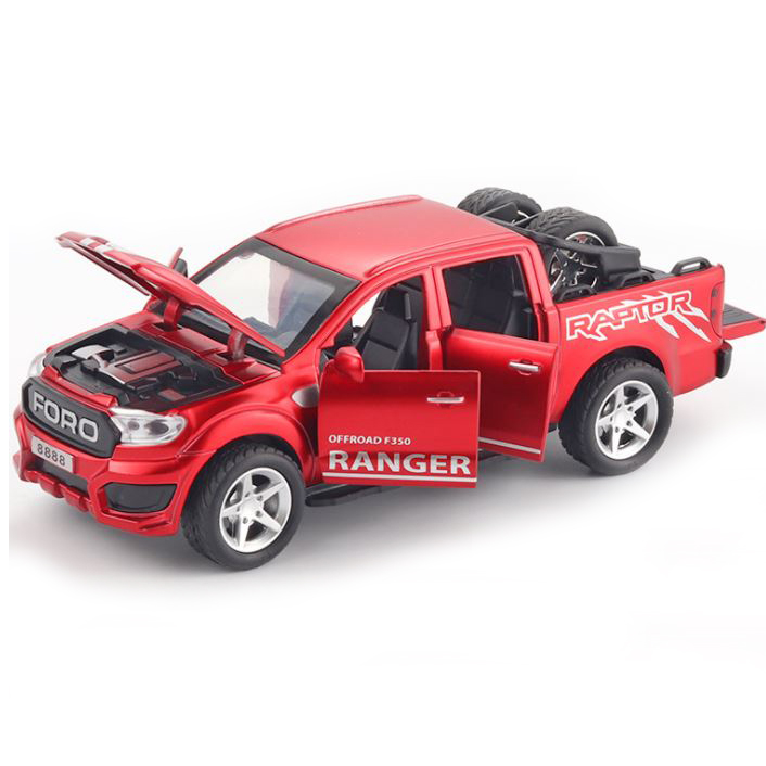 Xe mô hình kim loại Ford Ranger Raptor F350 Tỷ lệ 1:32 có đèn âm thanh đồ chơi trưng bày