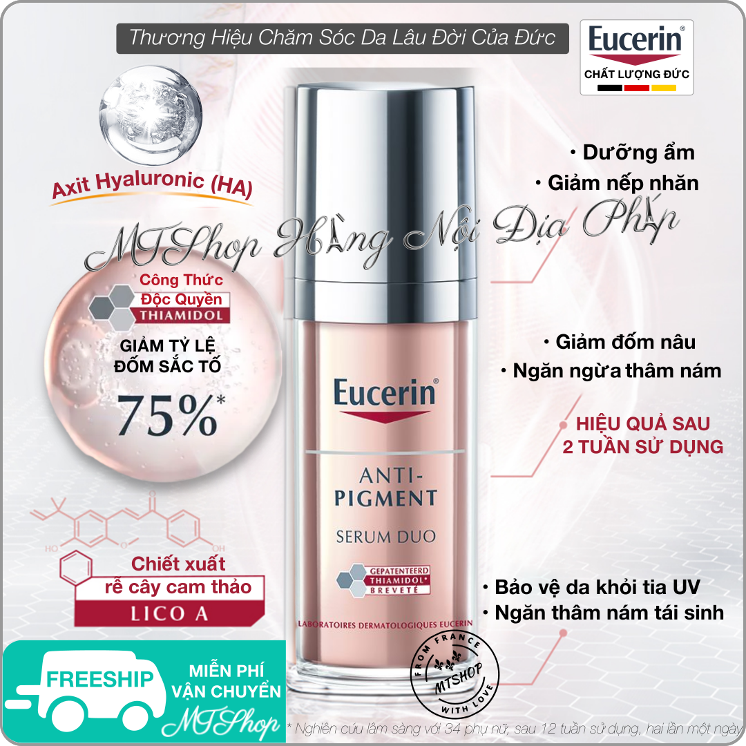 Eucerin Tinh Chất Giảm Thâm Nám & Dưỡng Sáng Da Spotless Brightening Booster Serum - Mẫu Một Ngăn 2021 (30 mL) [Nội địa Pháp]