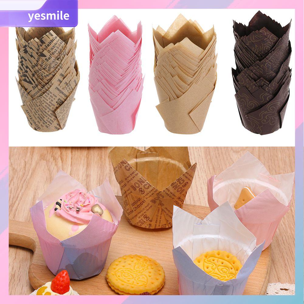 50 chiếc Công cụ làm bánh Cupcake Nhà bếp Phụ kiện bánh ngọt sô cô la Dầu bằng chứng Vintage Creamy Cake Cupcake
