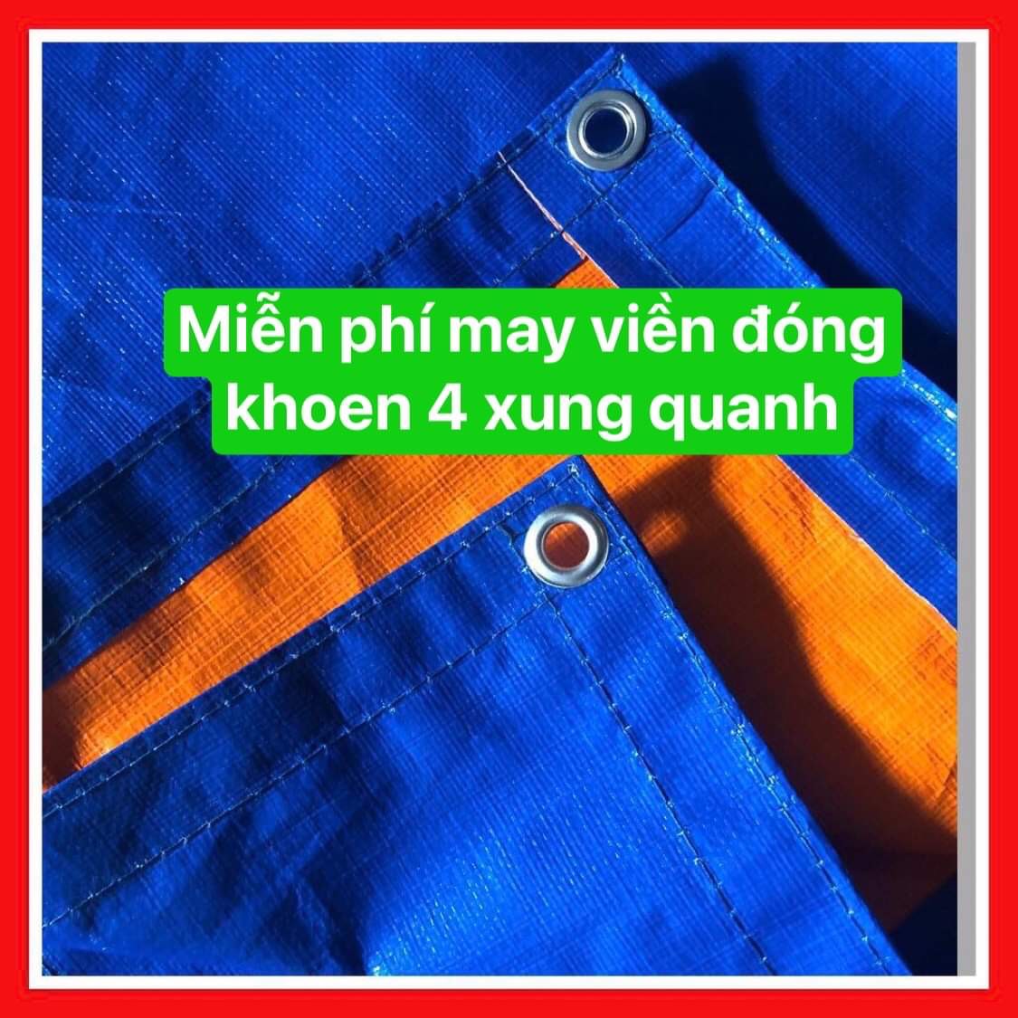 Bạt che nắng, che mưa xanh cam chiều rộng 2 met