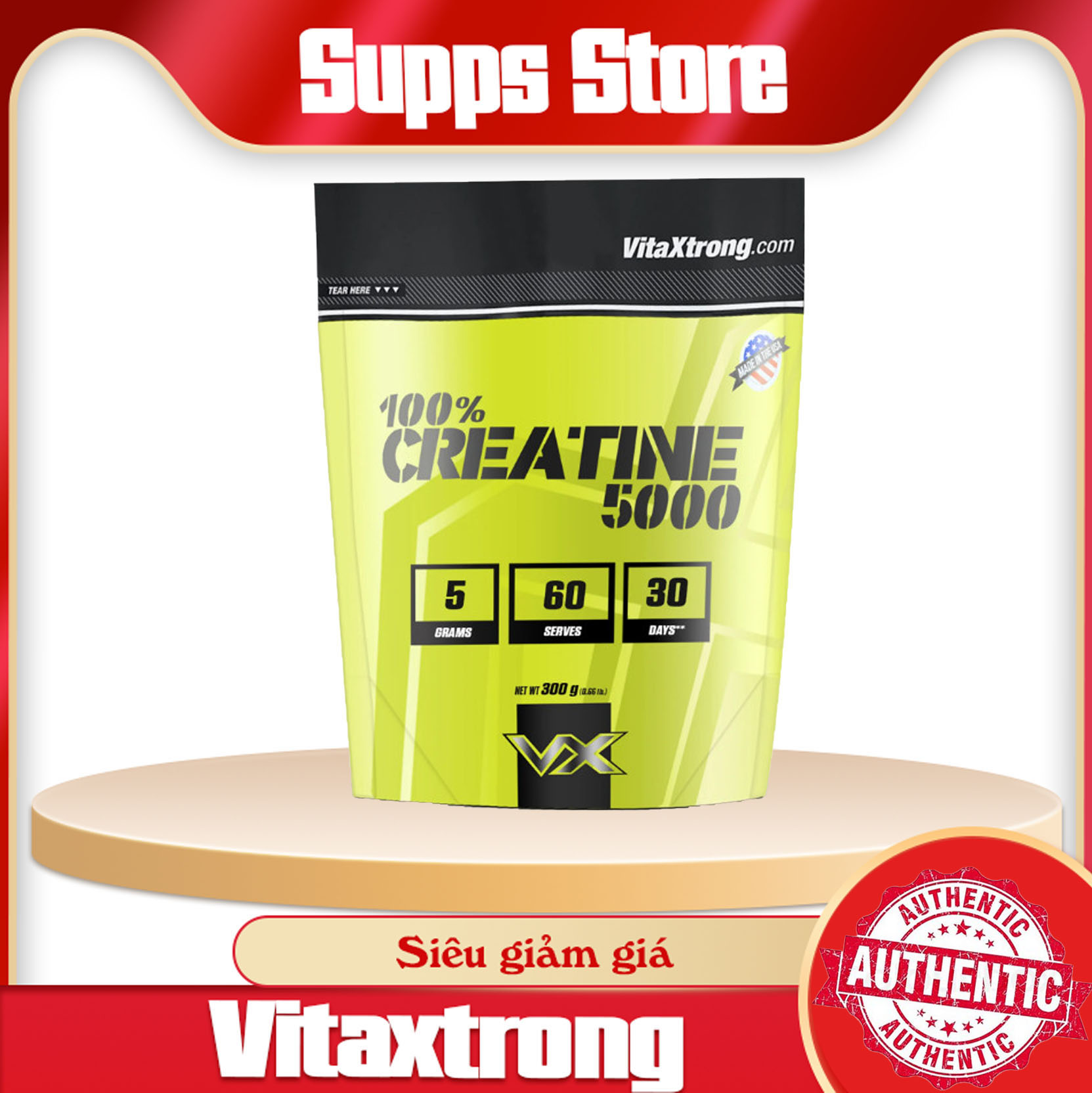 Tăng Sức mạnh Creatine Vitaxtrong 5000 - Tăng sức mạnh sức bền trong tập luyện