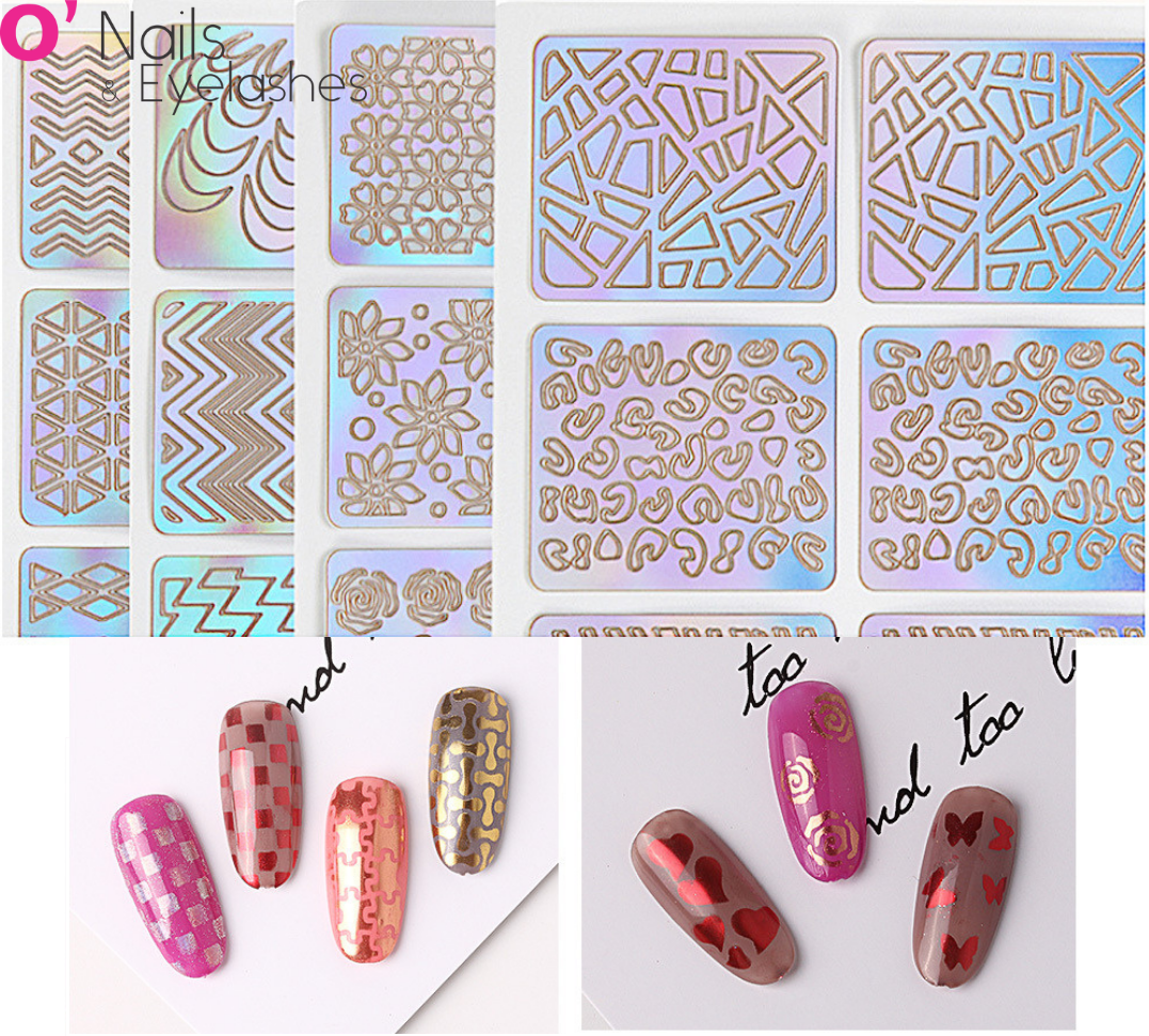 Miếng dán để vẽ móng tay nail sét 24 tấm