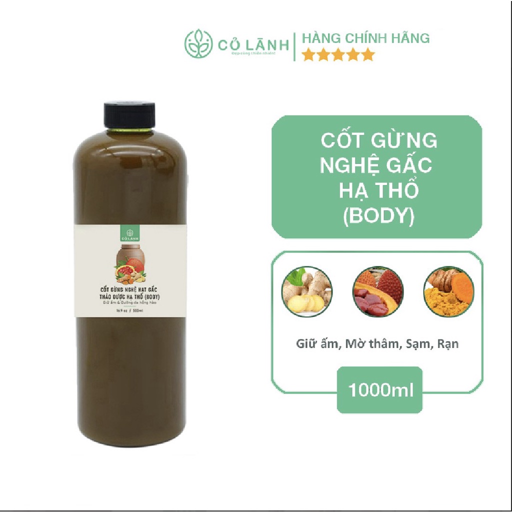 Nước cốt gừng nghệ hạt gấc hạ thổ Cỏ Lành 1000ML