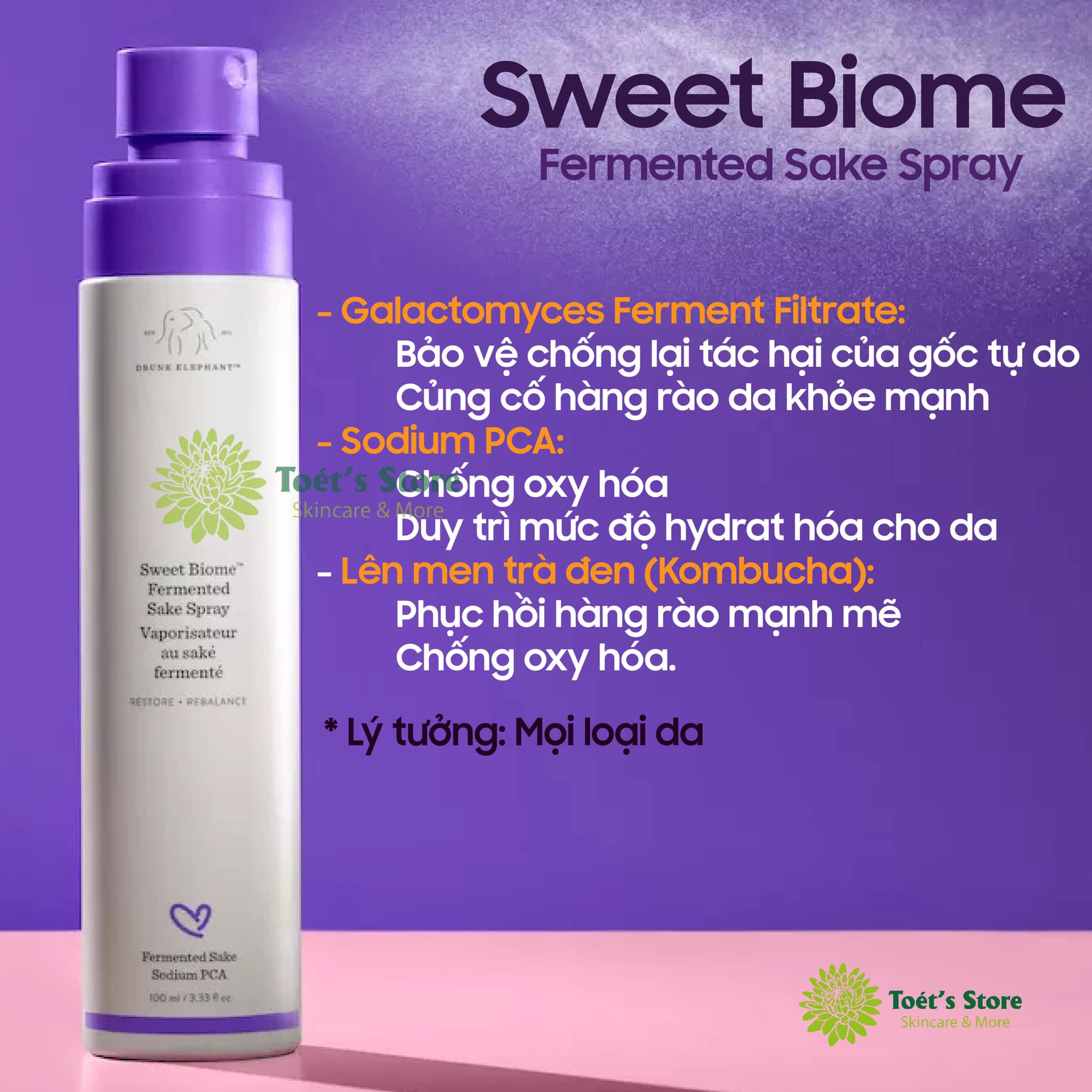 Xịt dưỡng Drunk Elephant Sweet Biome Fermented Hydrating