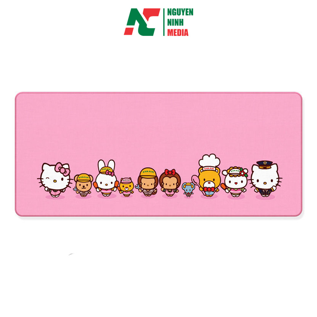 Bàn di chuột cỡ lớn hello kitty 80cm x 30cm bo viền chắc chắn