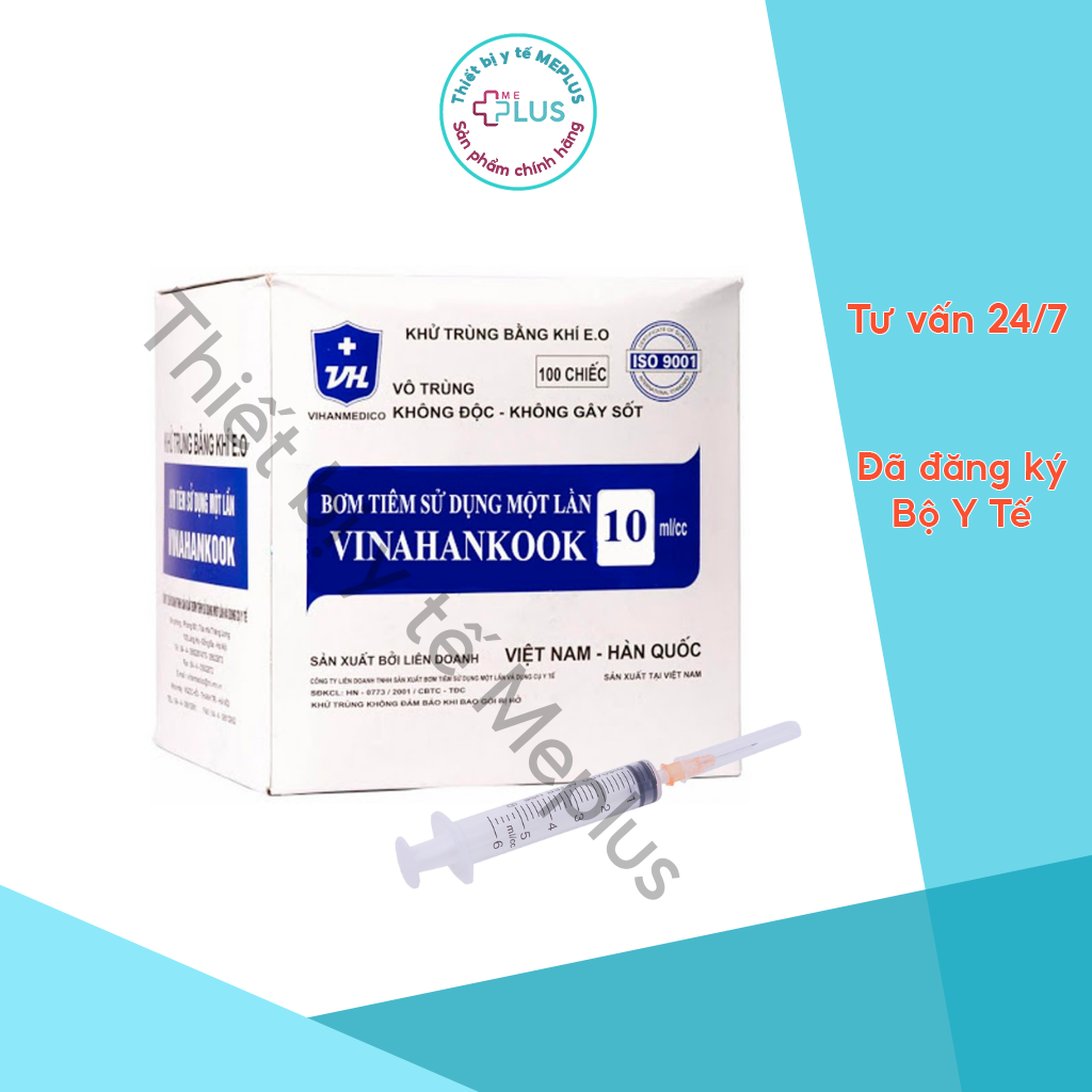 Bơm tiêm sử dụng 1 lần Vinahankook ống chích vô trùng 1ml, 3ml, 5ml, 10ml, 20ml