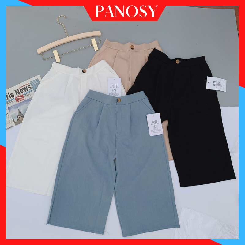 Quần ngố nữ ống rộng, quần short nữ, quần đùi đũi chất mát free size dưới 57kg - Mã Q386