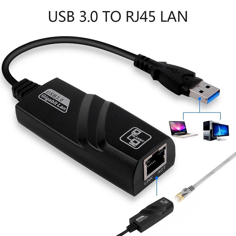 Usb to lan 3.0 dây chuyển đổi usb sang lan 3.0 cáp chuyển usb 3.0 to lan hỗ trợ 10/100/1000 mbps