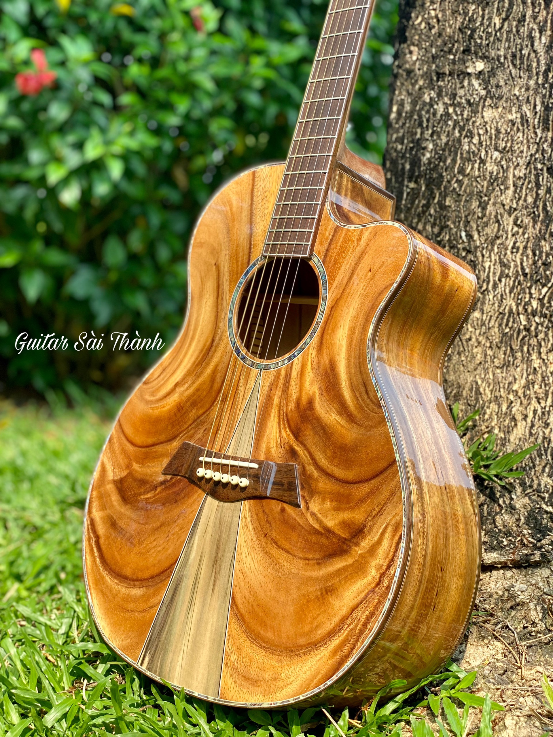 Đàn guitar acoustic custom chính hãng st.real guitar sài thành mã st-a100