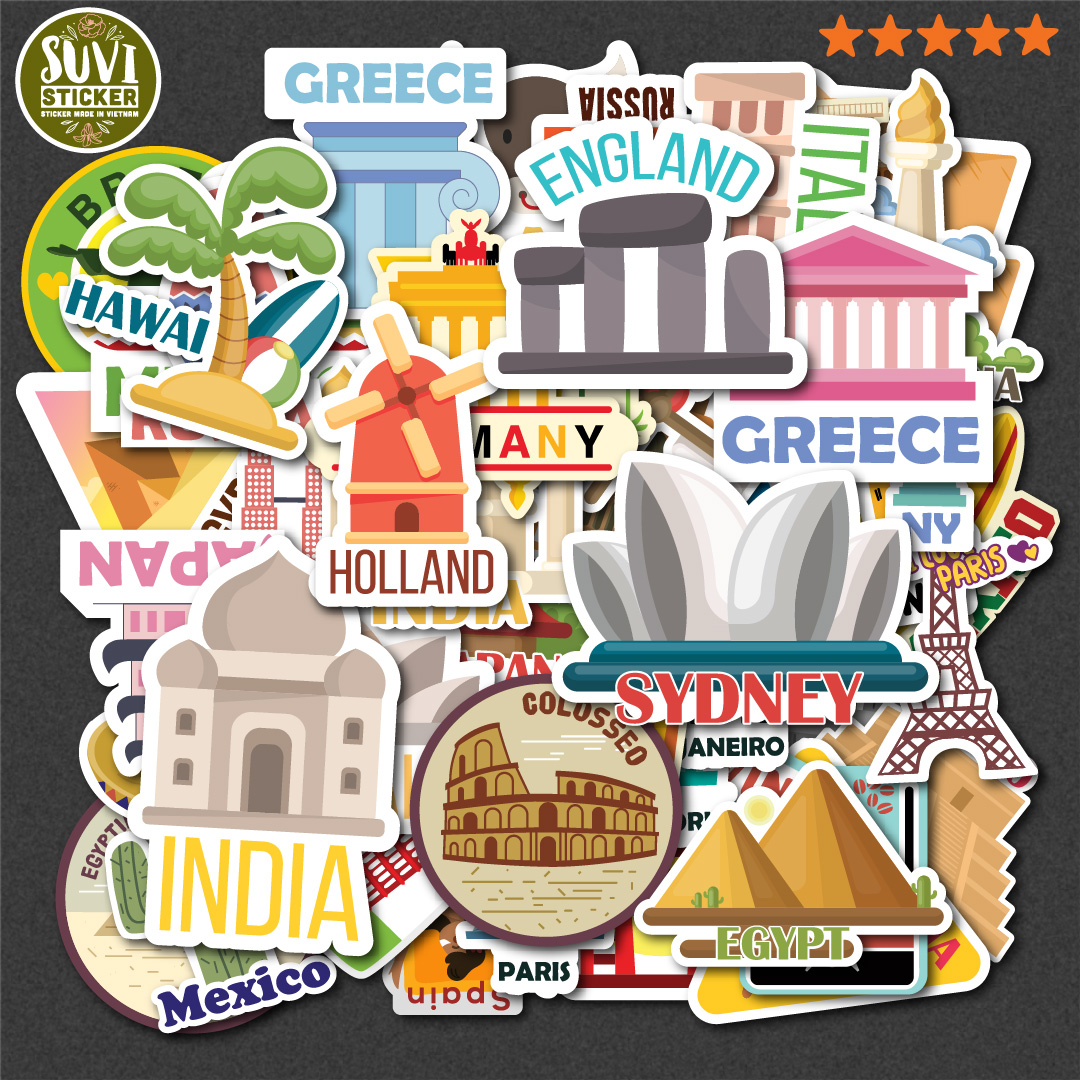 Sticker Phong Cảnh 1 chống nước dán laptop, điện thoại, đàn guitar, mũ bảo hiểm, vali.