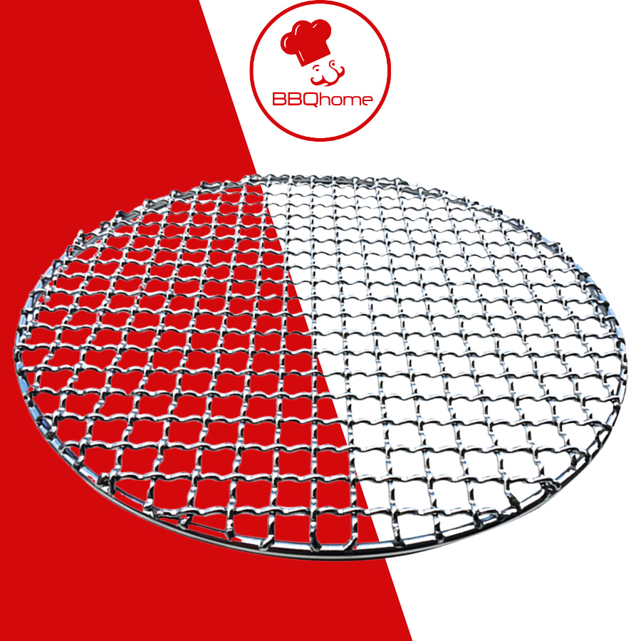 Vỉ nướng bbq hình tròn bằng inox không gỉ chống dính cao cấp