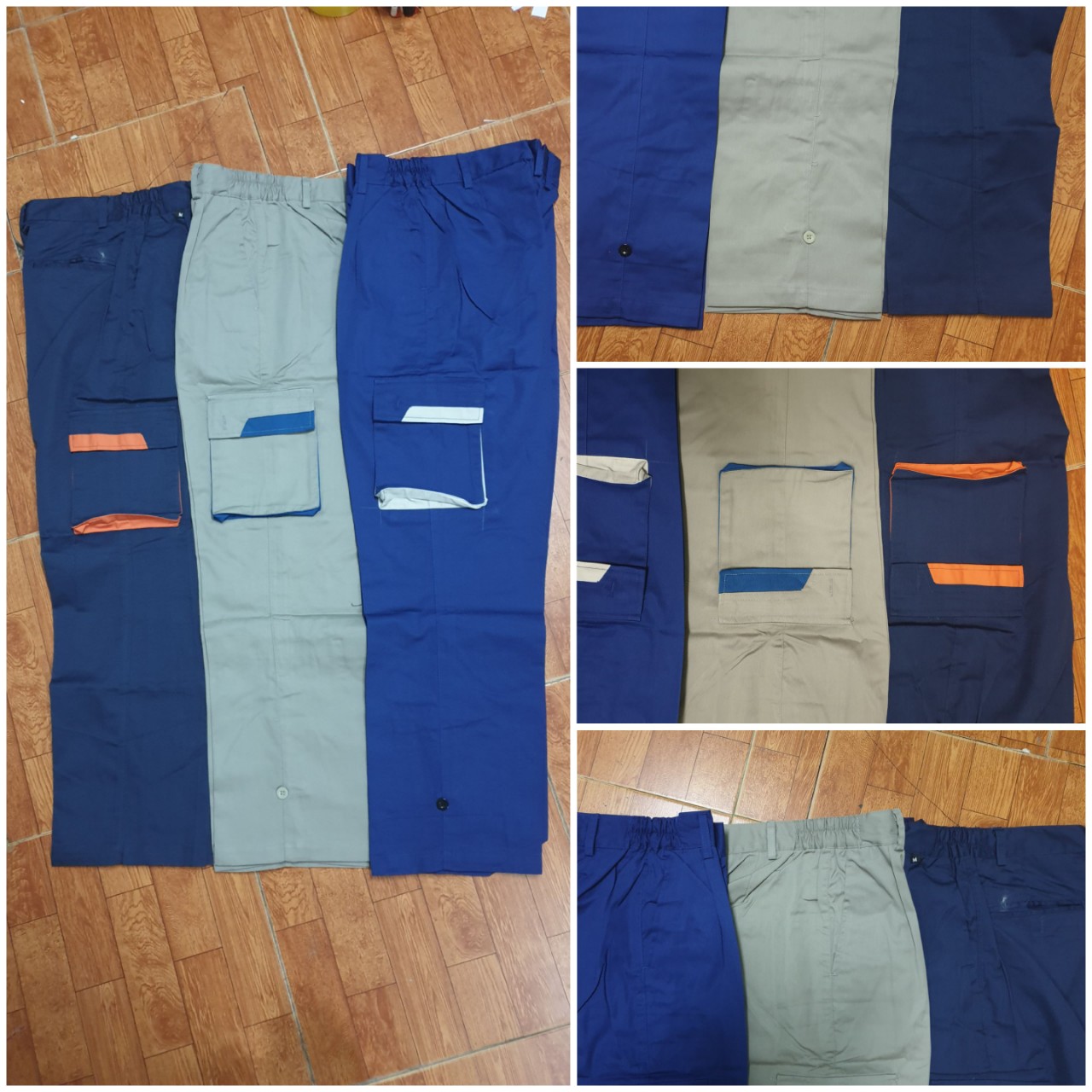 Combo 3 quần bảo hộ lao động, quần bảo hộ lao động kaki hàn quốc, bảo hộ lao động